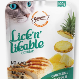 Sniff & Licks Gnawlers Lickable Chicken & Pineapple Wet Creamy Cat Treats With Assorted Flavours For Adult & Senior Cats, Healthy Cat Treat