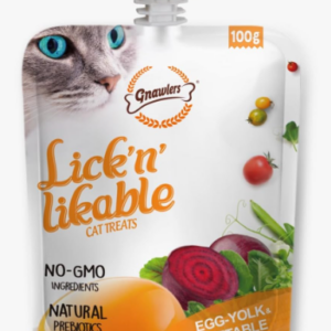 Sniff & Licks Gnawlers Lickable Egg-Yolk & Vegetable Wet Creamy Cat Treats With Assorted Flavours For Adult & Senior Cats, Healthy Cat Treat