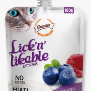 Sniff & Licks Gnawlers Lickable Yogurt & Blueberry Wet Creamy Cat Treats With Assorted Flavours For Adult & Senior Cats, Healthy Cat Treat