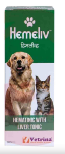 Vetrina Hemeliv Syrup Hematinic with Liver Tonic for Dogs and Cats (200ml)