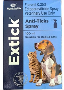 Vet Mankind Extick Fipronil Anti-flea & tick Spray for dogs and cats 100ml